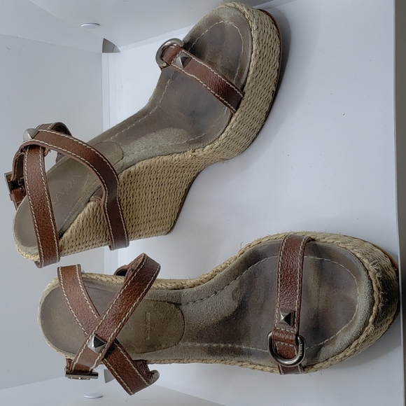 Prada Brown Wedge Sandals - Picture 6 of 16